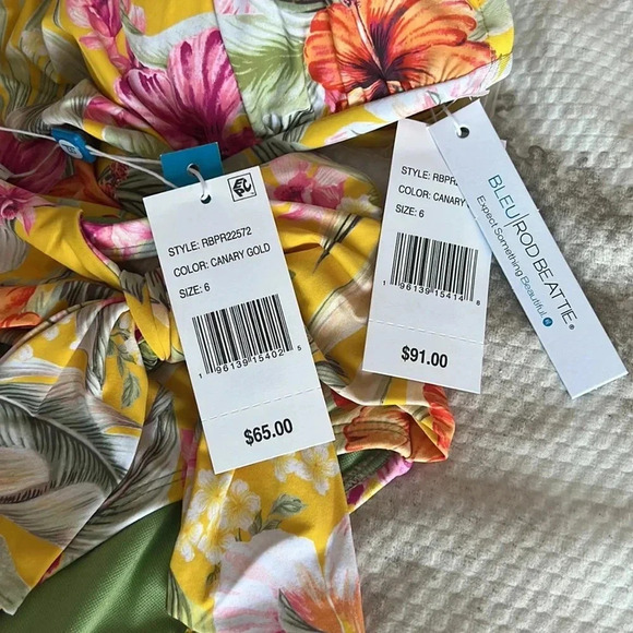 Bleu Rod Beattie Paradiso Bandeau Tankini High-Waist Draped Side-Tie Bottom - Picture 11 of 14